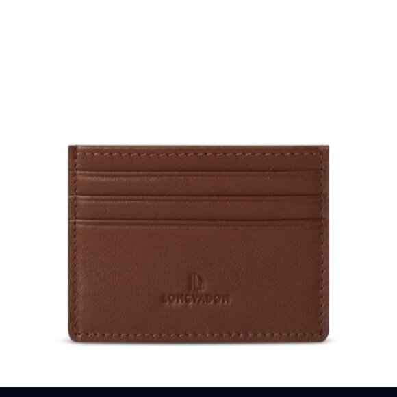 Longvadon Leather Men's Card Holder Maroon Cognac Color